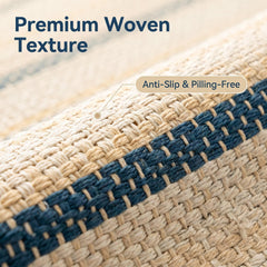 Retro Stripe Pumpkin Linen Water Absorbent Floor Mat