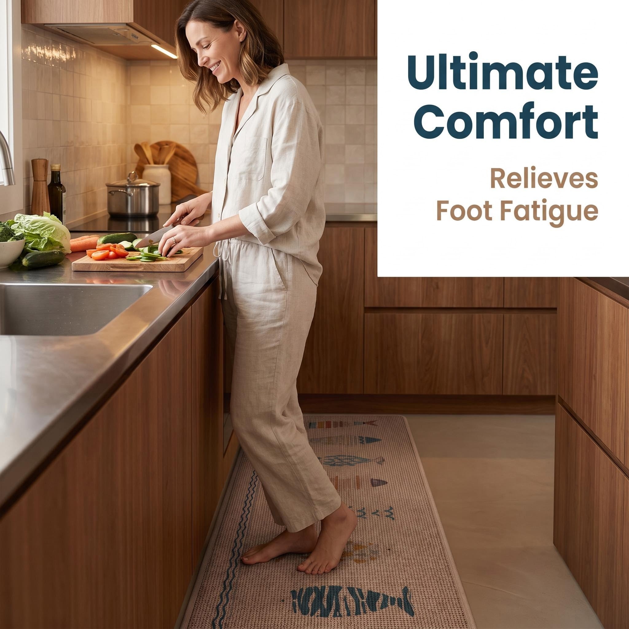 Stainproof Linen Kitchen Floor Mat