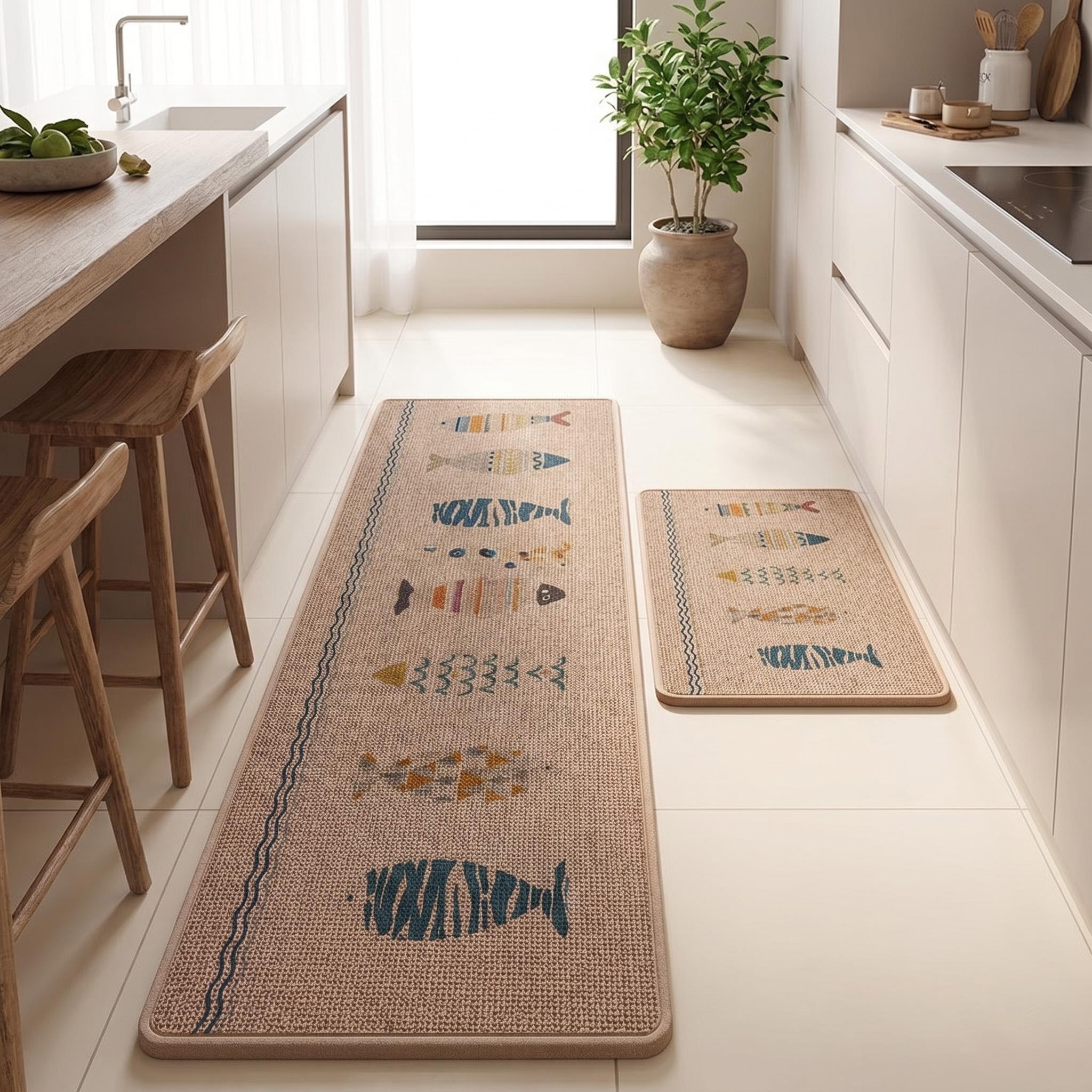 Stainproof Linen Kitchen Floor Mat